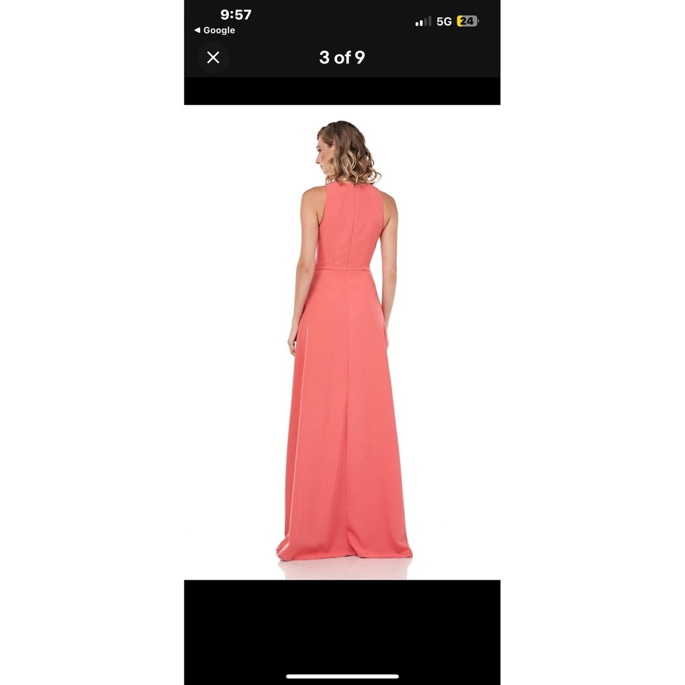 Kay Unger New York Pink Walk-Thru Jumpsuit Overskirt Belted Formal NWT 14 - Picture 4 of 16